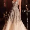 Cinderella Divine - Embellished Sleeveless Prom Dress C135 - 1 Pc Champagne In Size 12 Available
