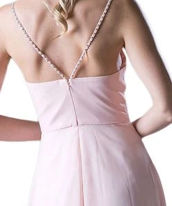 Cinderella Divine - Embellished Strappy Ruched A-line Dress 12 Cinderella Divine - Embellished Strappy Ruched A-line Dress