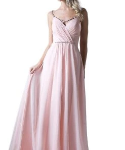 Cinderella Divine - Embellished Strappy Ruched A-line Dress