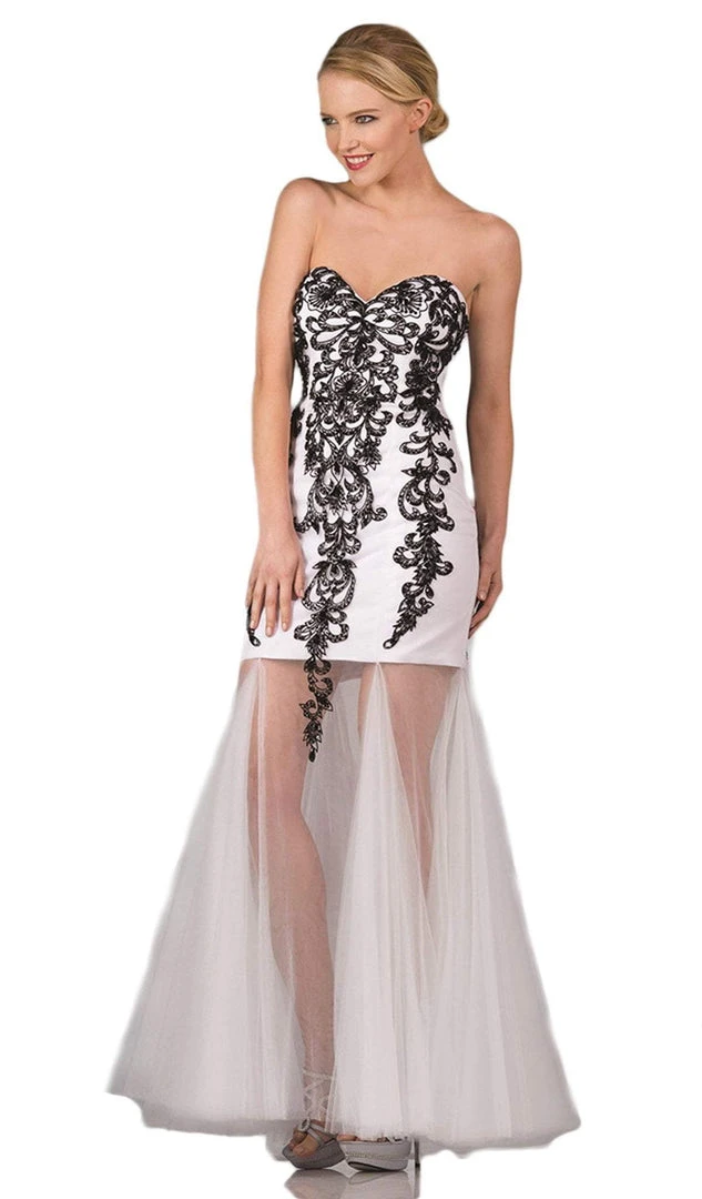 Formal Gowns Cinderella Divine - Embellished Sweetheart Sheer Trumpet Dress 3 Formal Gowns Cinderella Divine - Embellished Sweetheart Sheer Trumpet Dress
