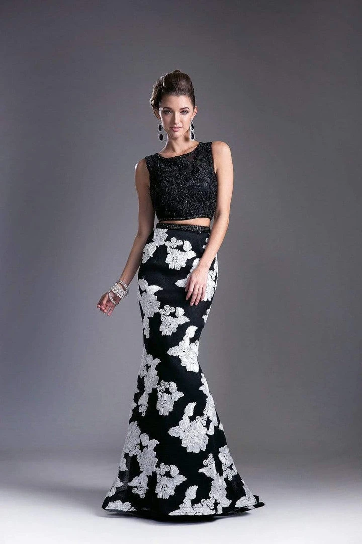 Cinderella Divine - 8948 Embellished Two Piece Floral Mermaid Evening Gown Formal Gowns 4 Cinderella Divine - 8948 Embellished Two Piece Floral Mermaid Evening Gown Formal Gowns