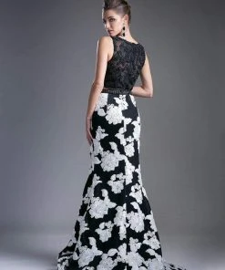 Cinderella Divine - 8948 Embellished Two Piece Floral Mermaid Evening Gown Formal Gowns 7 Cinderella Divine - 8948 Embellished Two Piece Floral Mermaid Evening Gown Formal Gowns