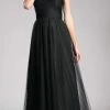 Cinderella Divine - ET320 Sleeveless Pleated Top Tulle A Line Gown Plus Size Dresses
