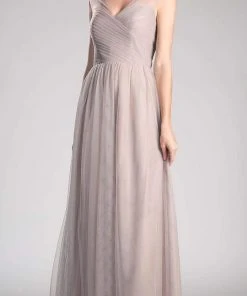 Cinderella Divine - ET320 Sleeveless Pleated Tulle A Line Gown