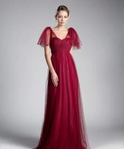 Cinderella Divine - ET322 Sweetheart Neckline Convertible Tulle Gown Formal Gowns