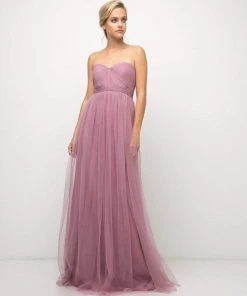 Cinderella Divine - ET322 Sweetheart Neckline Convertible Tulle Gown Formal Gowns