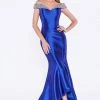 Formal Gowns Cinderella Divine - Fitted Embellished Off-Shoulder Mermaid Evening Gown 2 Formal Gowns Cinderella Divine - Fitted Embellished Off-Shoulder Mermaid Evening Gown