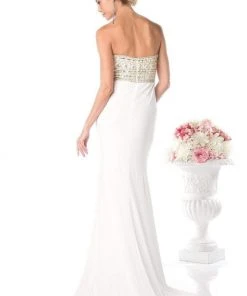 Formal Gowns Cinderella Divine - Fitted Embellished Strapless Evening Dress
