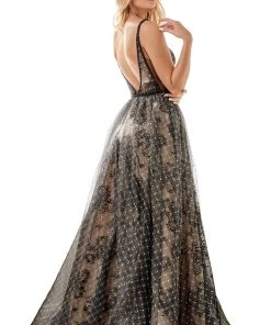 Formal Gowns Cinderella Divine - H9928 Deep V-neck A-line Gown 7 Formal Gowns Cinderella Divine - H9928 Deep V-neck A-line Gown