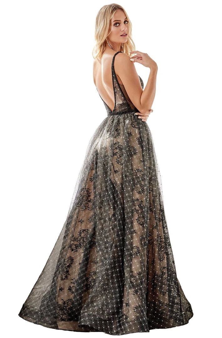 Formal Gowns Cinderella Divine - H9928 Deep V-neck A-line Gown 4 Formal Gowns Cinderella Divine - H9928 Deep V-neck A-line Gown