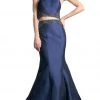 Cinderella Divine - Halter Neck Beaded Two-Piece Mermaid Evening Gown Formal Gowns