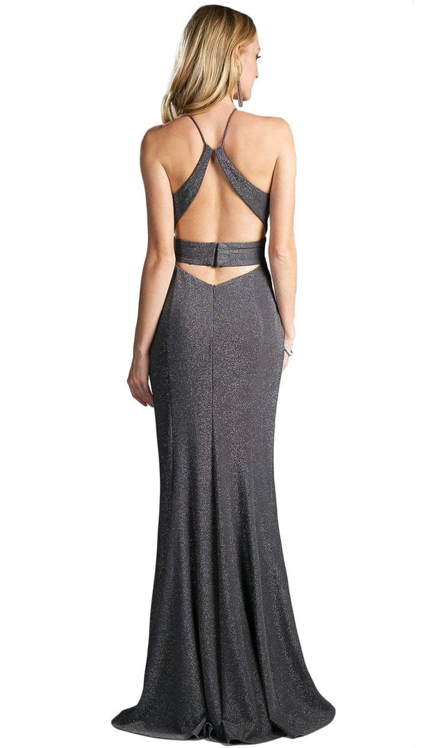 Formal Gowns Cinderella Divine - Halter Neck Shimmer Sheath Dress 5 Formal Gowns Cinderella Divine - Halter Neck Shimmer Sheath Dress