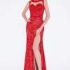 Cinderella Divine - Illusion Jewel Neck Lace Evening Gown With Slit Formal Gowns 2 Cinderella Divine - Illusion Jewel Neck Lace Evening Gown With Slit Formal Gowns