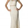 Cinderella Divine - Illusion Lace Appliqued Sheath Gown