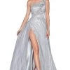 Formal Gowns Cinderella Divine - J782 Asymmetric Shimmering Long Dress 2 Formal Gowns Cinderella Divine - J782 Asymmetric Shimmering Long Dress