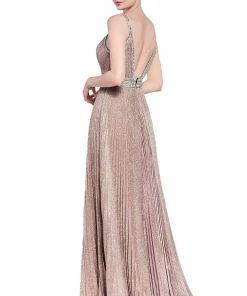 Cinderella Divine - J8589 Jewel-Trimmed Pleated Dress Formal Gowns 8 Cinderella Divine - J8589 Jewel-Trimmed Pleated Dress Formal Gowns