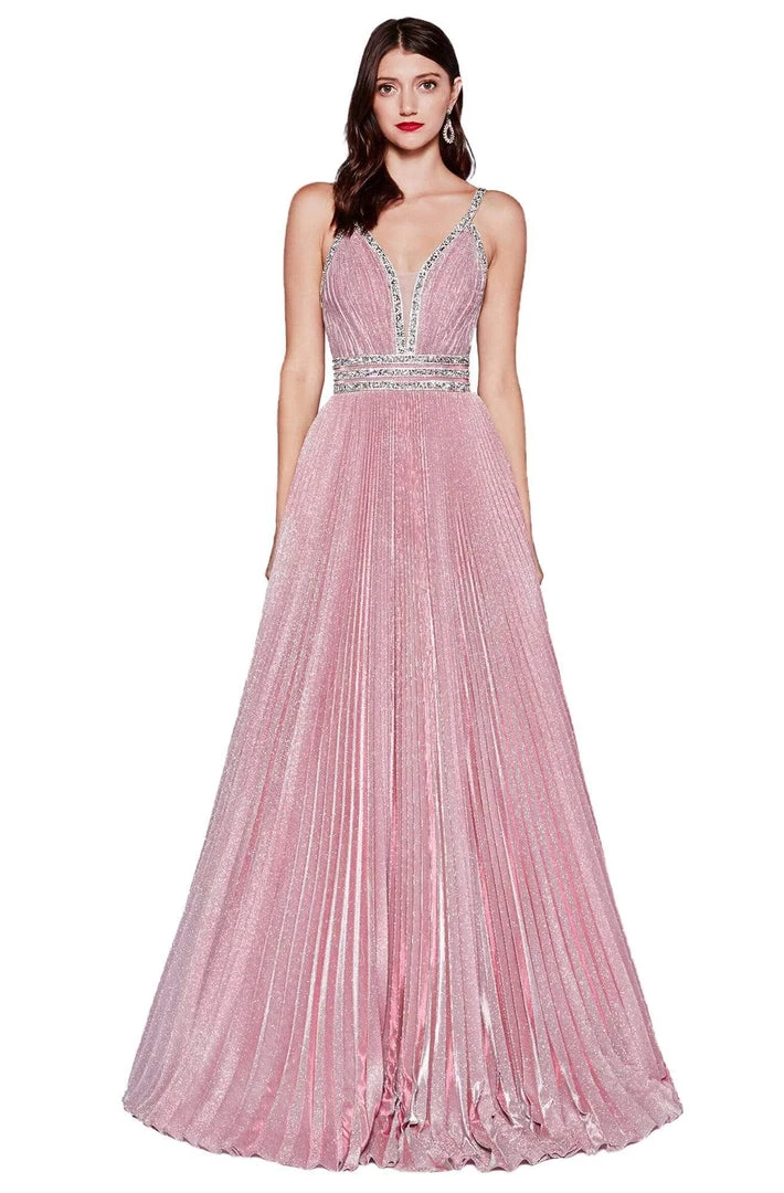 Cinderella Divine - J8589 Jewel-Trimmed Pleated Dress Formal Gowns 5 Cinderella Divine - J8589 Jewel-Trimmed Pleated Dress Formal Gowns