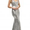 Cinderella Divine - JS0406 Sequined V-neck Trumpet Dress Formal Gowns 2 Cinderella Divine - JS0406 Sequined V-neck Trumpet Dress Formal Gowns