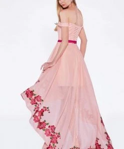 Cinderella Divine - KC1770 Off-Shoulder A-Line High Low Dress 8 Cinderella Divine - KC1770 Off-Shoulder A-Line High Low Dress