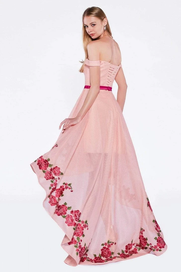 Cinderella Divine - KC1770 Off-Shoulder A-Line High Low Dress 4 Cinderella Divine - KC1770 Off-Shoulder A-Line High Low Dress