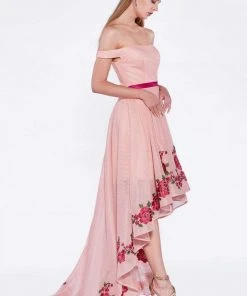 Cinderella Divine - KC1770 Off-Shoulder A-Line High Low Dress 9 Cinderella Divine - KC1770 Off-Shoulder A-Line High Low Dress