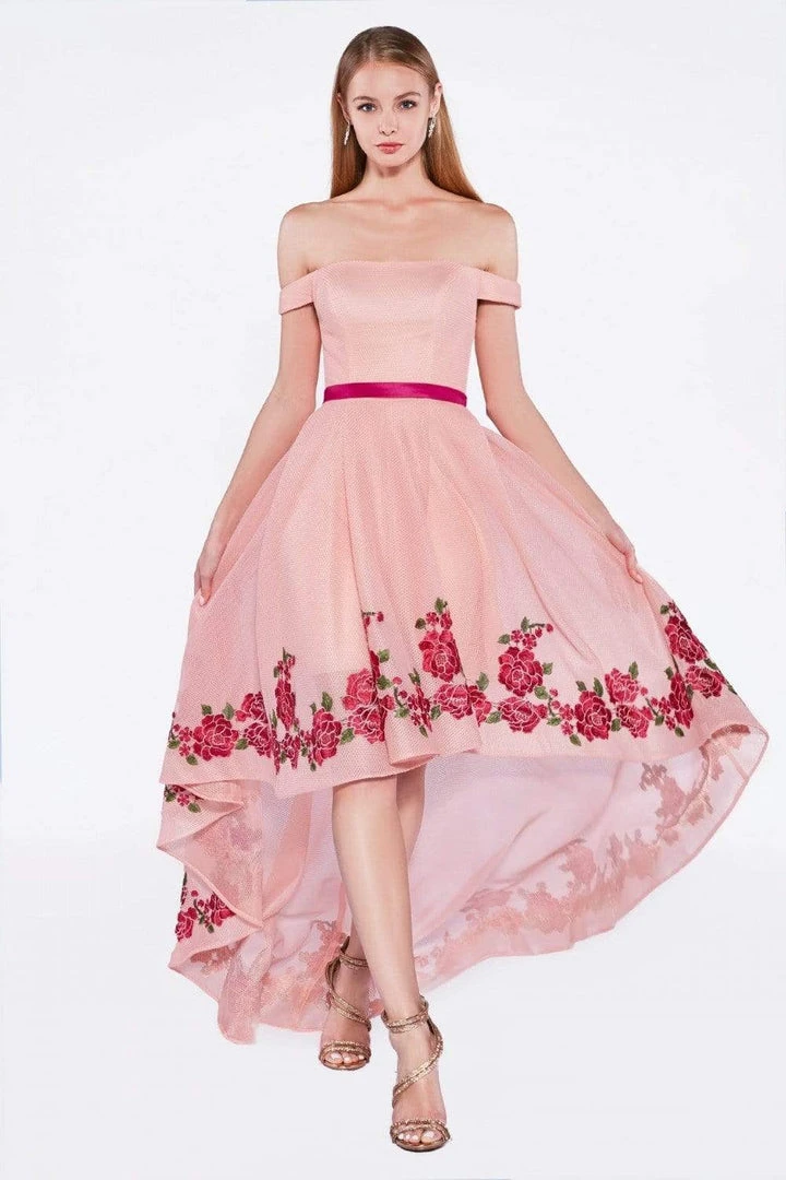 Cinderella Divine - KC1770 Off-Shoulder A-Line High Low Dress 3 Cinderella Divine - KC1770 Off-Shoulder A-Line High Low Dress