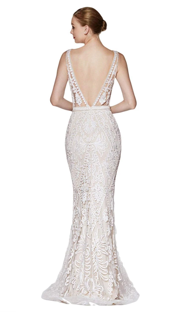 Cinderella Divine - KC19067 Sleeveless Deep V Neck Embellished Gown 4 Cinderella Divine - KC19067 Sleeveless Deep V Neck Embellished Gown