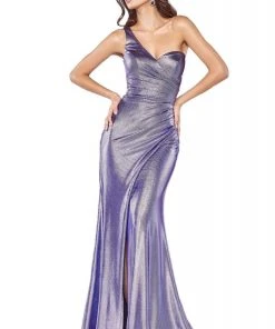 Cinderella Divine - KC894 Asymmetric Sweetheart Long Dress Formal Gowns
