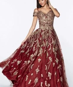 Cinderella Divine - KV1034 Beaded Lace Sweetheart Ballgown Formal Gowns