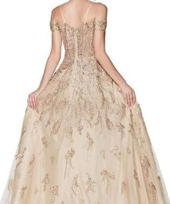 Cinderella Divine - KV1034 Beaded Lace Sweetheart Ballgown Formal Gowns