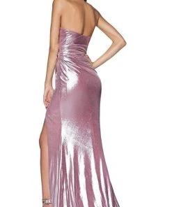 Cinderella Divine - KV1036 Strapless Sweetheart Metallic Long Gown 10 Cinderella Divine - KV1036 Strapless Sweetheart Metallic Long Gown
