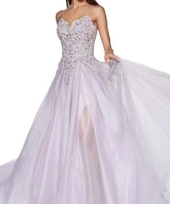 Cinderella Divine - KV1037 Adorned Lace Bodice Tulle Gown Formal Gowns