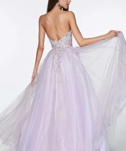 Cinderella Divine - KV1037 Adorned Lace Bodice Tulle Gown Formal Gowns