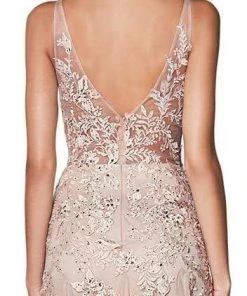 Cinderella Divine - Lace Appliqued Trumpet Evening Dress CJ503 9 Cinderella Divine - Lace Appliqued Trumpet Evening Dress CJ503