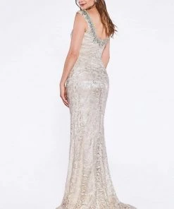 Cinderella Divine - ML2900 Beaded Ornate Lace Sheath Gown Formal Gowns 5 Cinderella Divine - ML2900 Beaded Ornate Lace Sheath Gown Formal Gowns