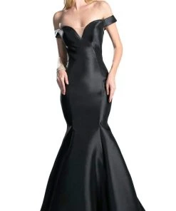 Cinderella Divine - Off-Shoulder Mikado Mermaid Dress