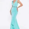Cinderella Divine - P107 Bead Accented Deep V-neck Trumpet Dress 2 Cinderella Divine - P107 Bead Accented Deep V-neck Trumpet Dress