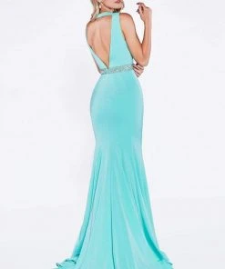 Cinderella Divine - P107 Bead Accented Deep V-neck Trumpet Dress 10 Cinderella Divine - P107 Bead Accented Deep V-neck Trumpet Dress