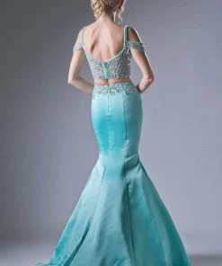 Formal Gowns Cinderella Divine - P209 Two-Piece Jeweled Mermaid Gown