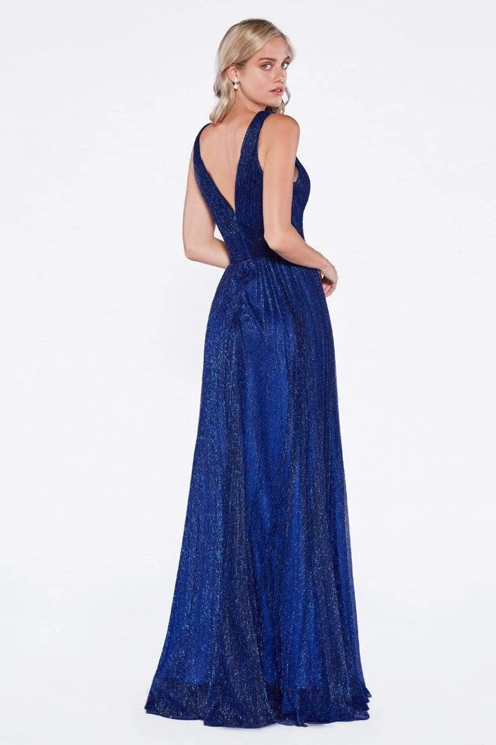 Cinderella Divine - Plunging V-Neck Shirr-Ornate A-Line Evening Gown Formal Gowns 4 Cinderella Divine - Plunging V-Neck Shirr-Ornate A-Line Evening Gown Formal Gowns