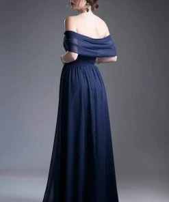 Formal Gowns Cinderella Divine - Ruched Semi-Sweetheart Dress With Cape Detail