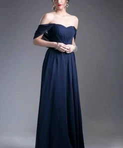 Formal Gowns Cinderella Divine - Ruched Semi-Sweetheart Dress With Cape Detail