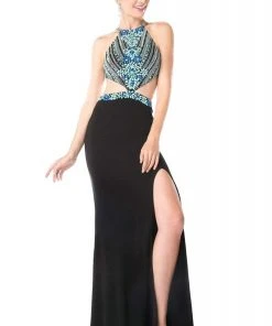 Formal Gowns Cinderella Divine - S5241 Beaded Cut-Out Long Dress