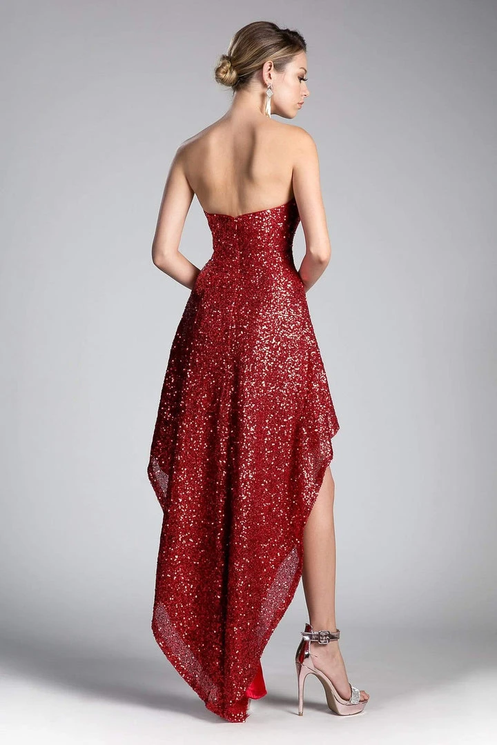 Cinderella Divine - Sequined Sweetheart High Low A-line Dress Cocktail Dresses 5 Cinderella Divine - Sequined Sweetheart High Low A-line Dress Cocktail Dresses