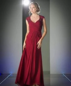 Cinderella Divine - Sheer Embellished V-neck Sheath Dress Formal Gowns 17 Cinderella Divine - Sheer Embellished V-neck Sheath Dress Formal Gowns