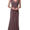 Cinderella Divine - Sheer Embellished V-neck Sheath Dress Formal Gowns 1 Cinderella Divine - Sheer Embellished V-neck Sheath Dress Formal Gowns