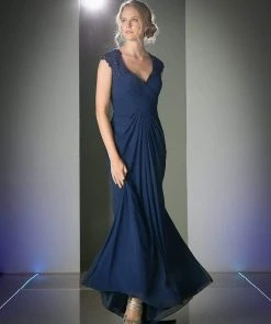 Cinderella Divine - Sheer Embellished V-neck Sheath Dress Formal Gowns 18 Cinderella Divine - Sheer Embellished V-neck Sheath Dress Formal Gowns