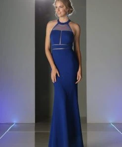 Formal Gowns Cinderella Divine - Sheer Fitted Halter Evening Dress 13 Formal Gowns Cinderella Divine - Sheer Fitted Halter Evening Dress