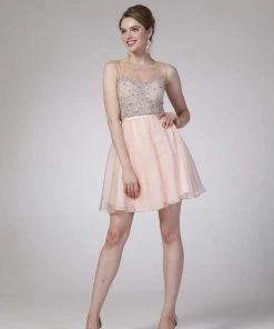 Cinderella Divine - CJ90S Sleeveless Bejeweled Illusion Bateau A-line Dress Cocktail Dresses 7 Cinderella Divine - CJ90S Sleeveless Bejeweled Illusion Bateau A-line Dress Cocktail Dresses
