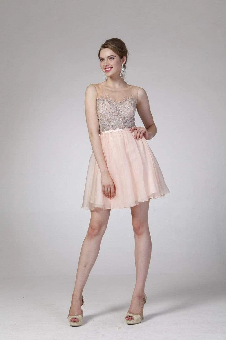 Cinderella Divine - CJ90S Sleeveless Bejeweled Illusion Bateau A-line Dress Cocktail Dresses 5 Cinderella Divine - CJ90S Sleeveless Bejeweled Illusion Bateau A-line Dress Cocktail Dresses